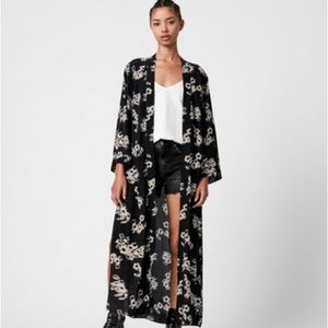 ALLSAINTS All saints Floral Print Navy Blue Kimono